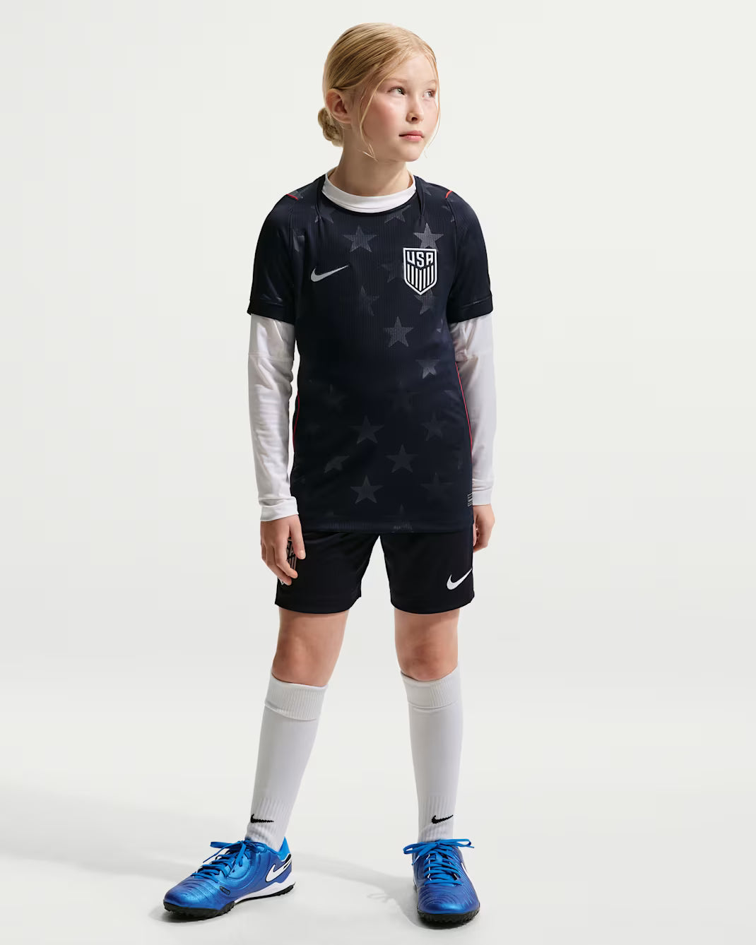 Nike USMNT Away Youth Soccer Jersey 2026 - Navy (NIO STARS)