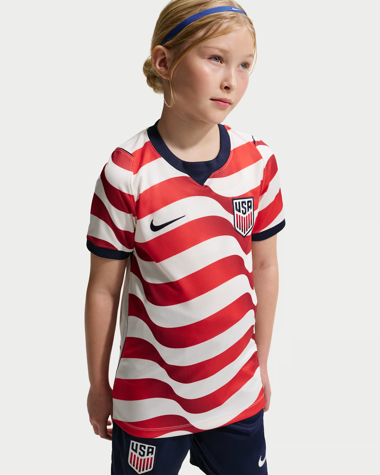 Nike USMNT Home Youth Soccer Jersey 2026 - White/Red (NO STARS)