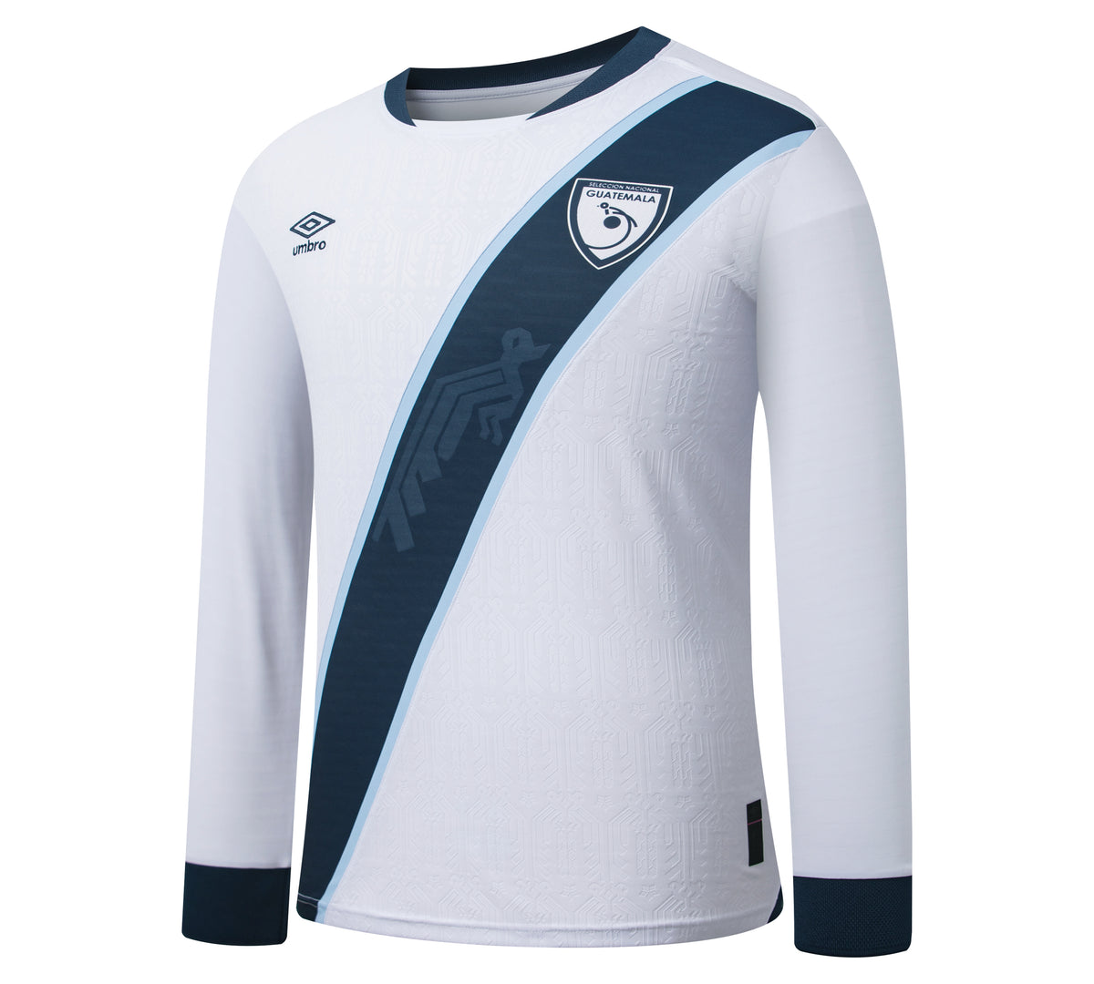 Umbro Guatemala Home  Long Sleeve Men's Soccer Jersey 26 - White