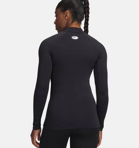 Camiseta de cuello alto Under Armour Authentics para mujer, color negro