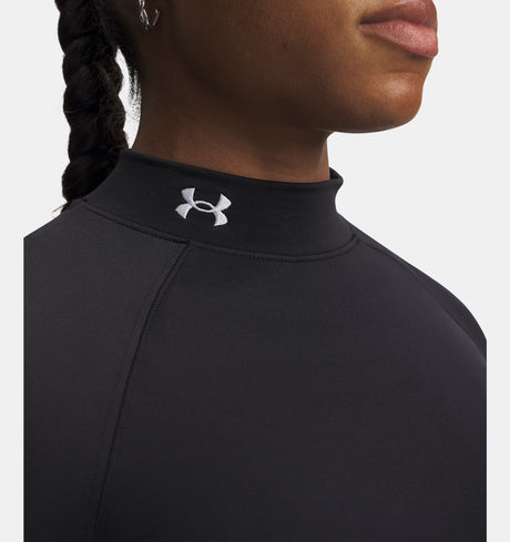 Camiseta de cuello alto Under Armour Authentics para mujer, color negro
