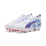 PUMA Ultra 6 Match FG/AG Christian Pulisic X Kidsuper FG/AG Youth Soccer Cleats - White/Pink Lilac/Dusky Blue