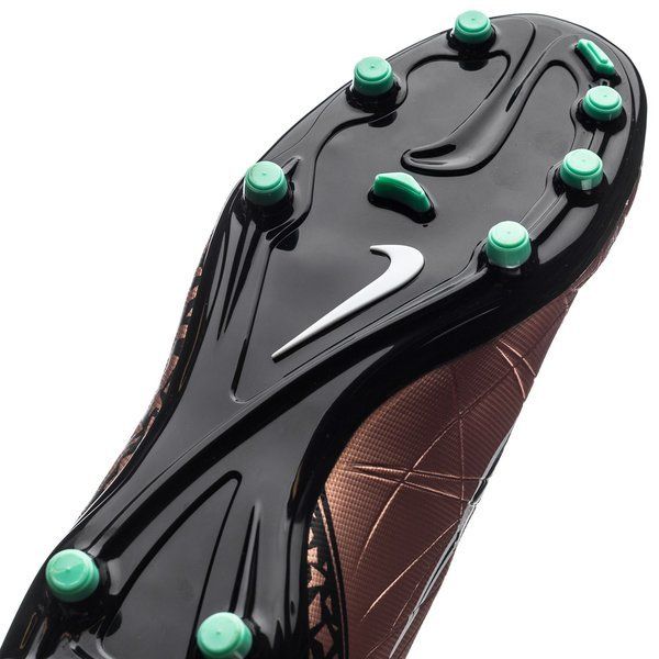 Nike JR Hypervenom Phelon II FG Soccer Cleats Metallic Red Bronce/Green
