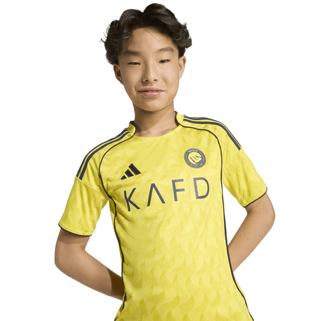 adidas Al Nassr FC Home Youth Soccer Jersey 25/26 - Yellow/Blue - Best Buy Soccer