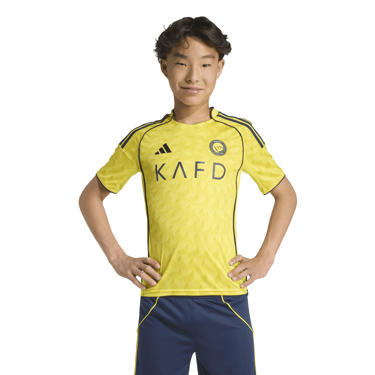 adidas Al Nassr FC Home Youth Soccer Jersey 25/26 - Yellow/Blue - Best Buy Soccer