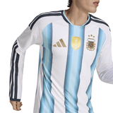 adidas Argentina Home Authentic Long Sleeve Men's Soccer Jersey 26 - White/Blue - Best Buy Soccer