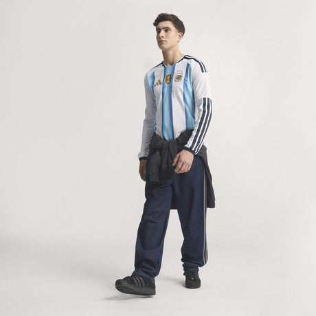 adidas Argentina Home Authentic Long Sleeve Men's Soccer Jersey 26 - White/Blue - Best Buy Soccer