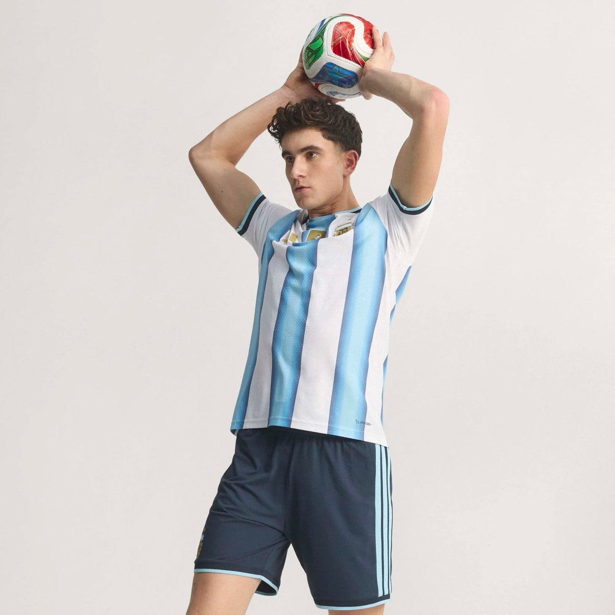 adidas Argentina Home Authentic Men's Soccer Jersey 26 - White/Blue - Best Buy Soccer