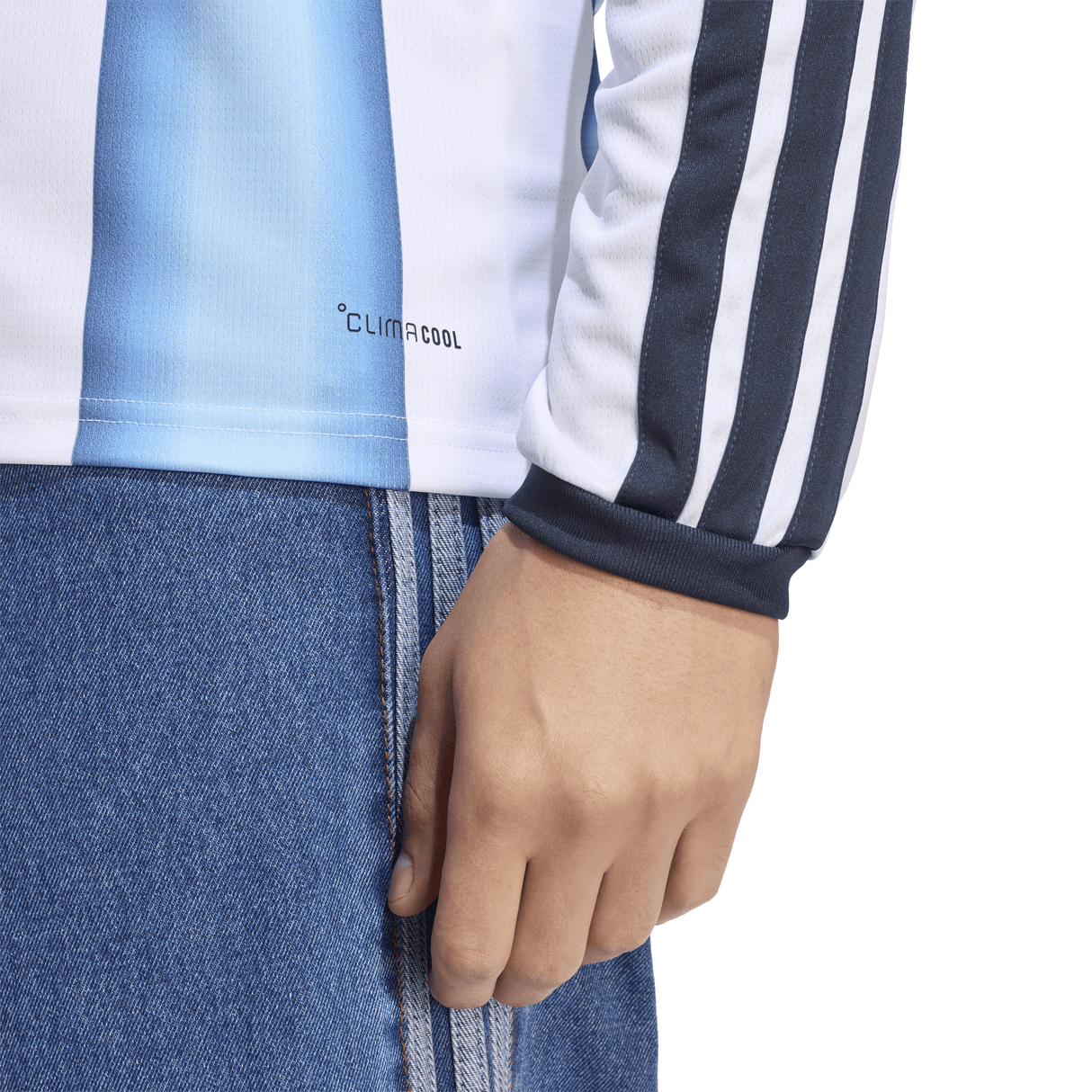 adidas Argentina Home Long Sleeve Men's Soccer Jersey 26 - White/Blue - Best Buy Soccer