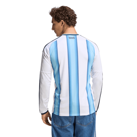 adidas Argentina Home Long Sleeve Men's Soccer Jersey 26 - White/Blue - Best Buy Soccer
