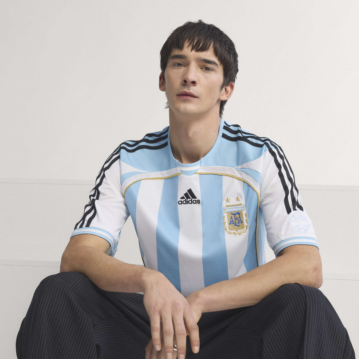 adidas Argentina Home Men's Soccer Jersey 2006 - White/Blue - Best Buy Soccer