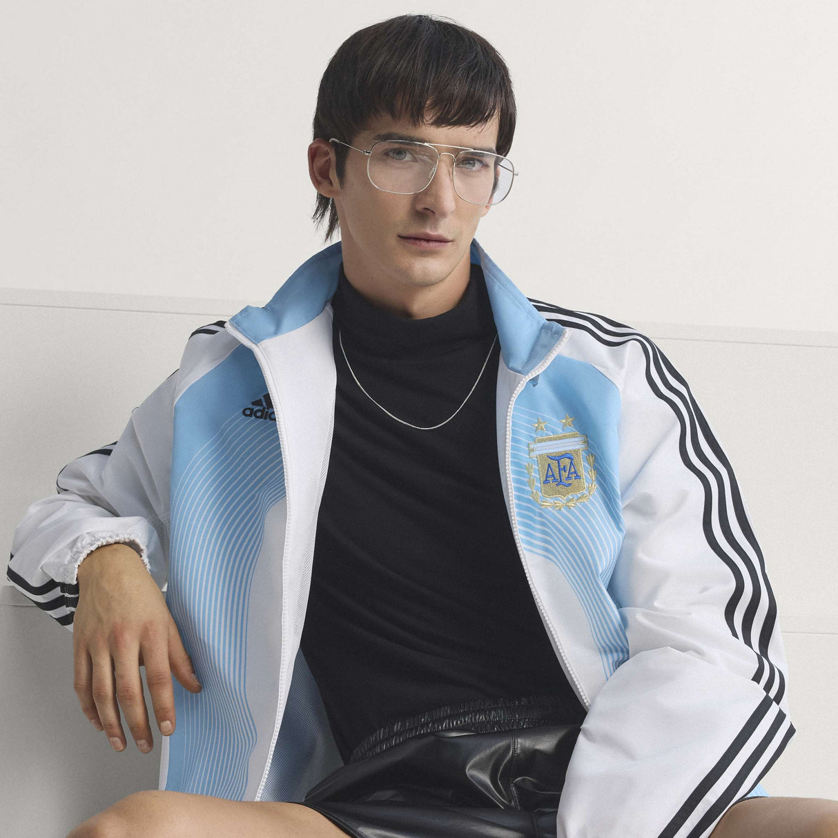 adidas Argentina Home Men's Track Top 2006- White/Sky Blue - Best Buy Soccer