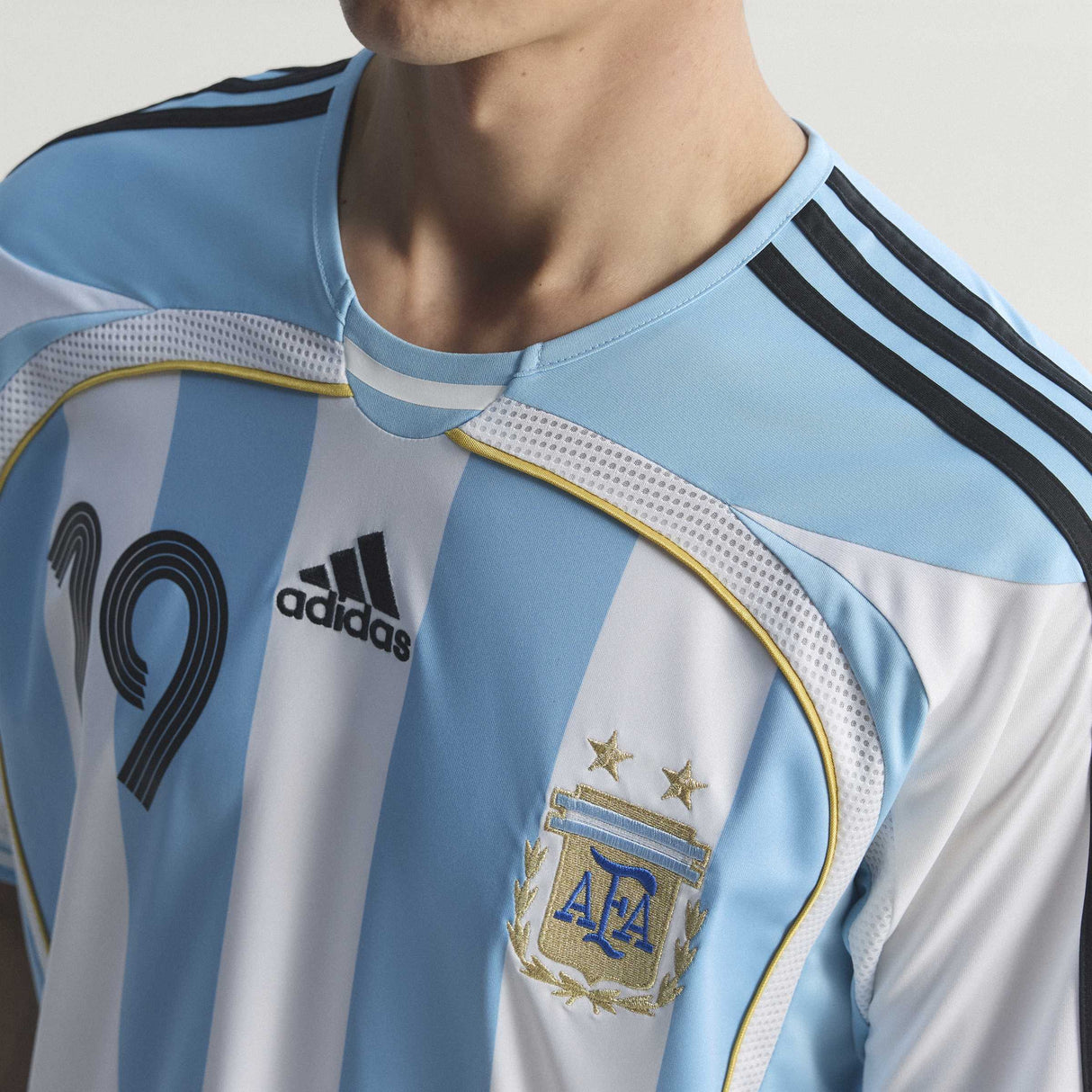 adidas Argentina Home Messi Men's Soccer Jersey 2006 - White/Sky Blue - Best Buy Soccer