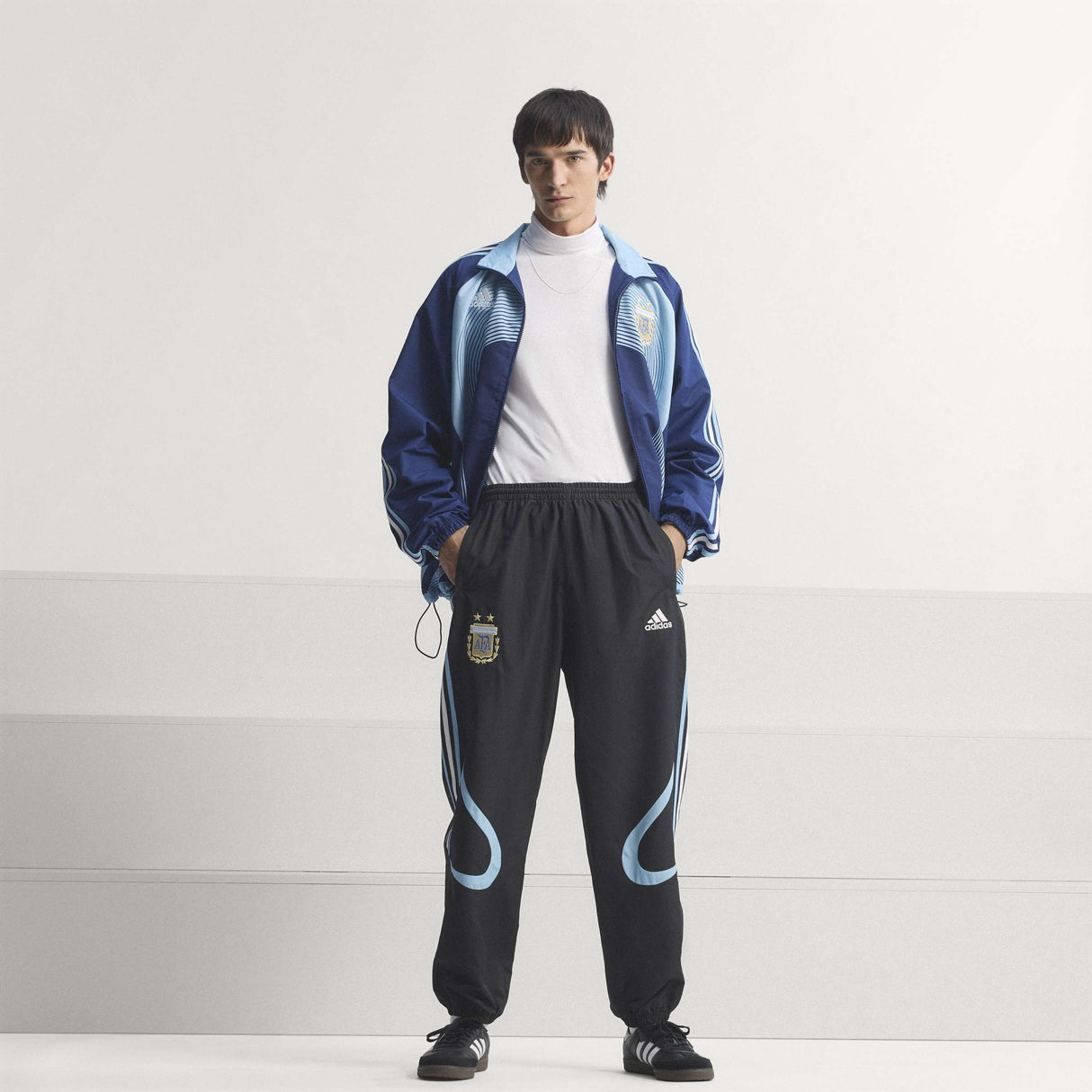 adidas Argentina Men's Soccer Track Pants 2006 - Black/Blue/White - Best Buy Soccer