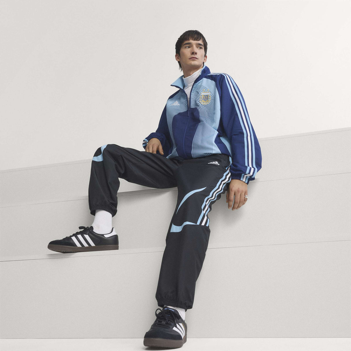 adidas Argentina Men's Soccer Track Pants 2006 - Black/Blue/White - Best Buy Soccer