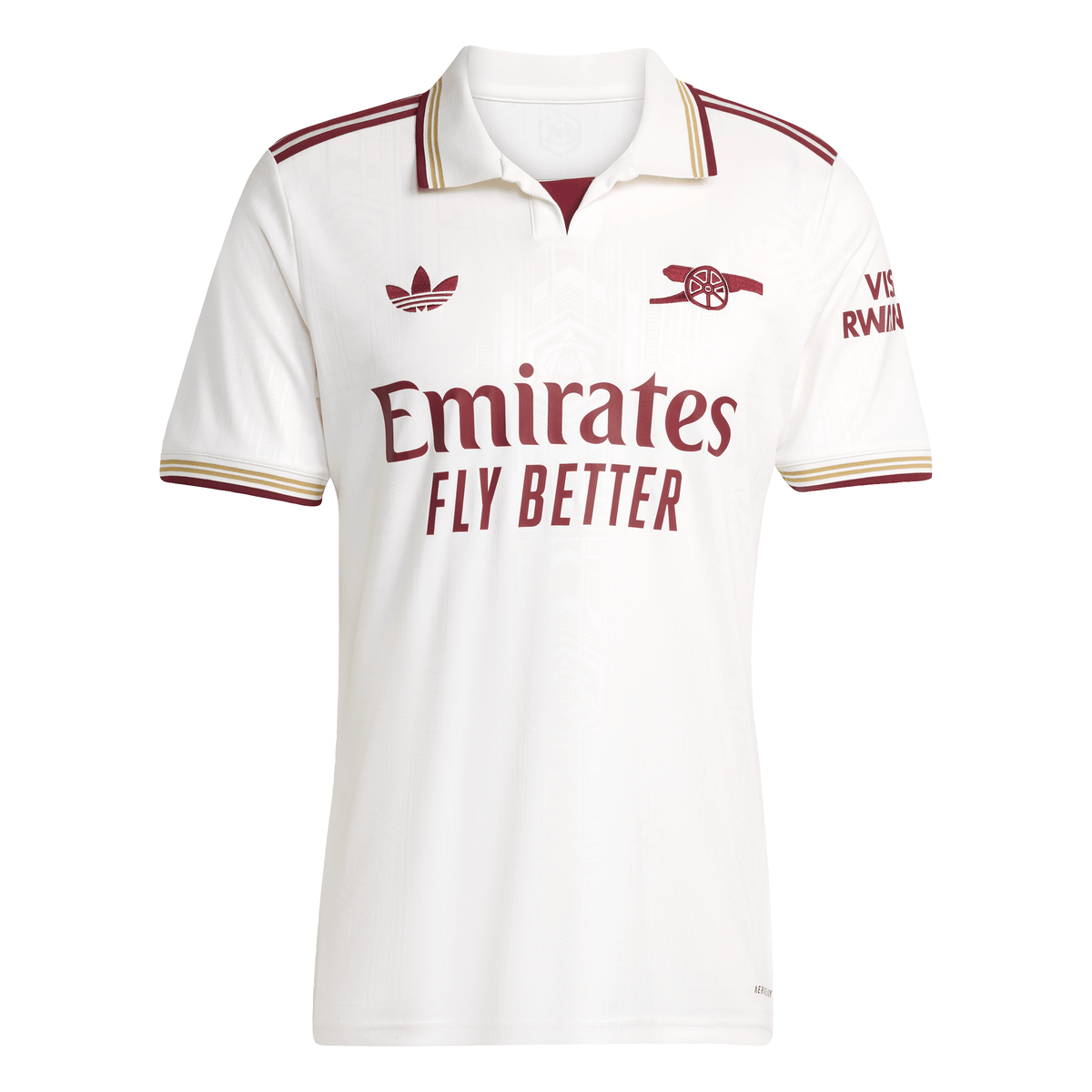 adidas Arsenal Third Youth Soccer Jersey 25/26 - White/Burgundy adidas Arsenal Third Youth Soccer Jersey 25/26 - White/Burgundy