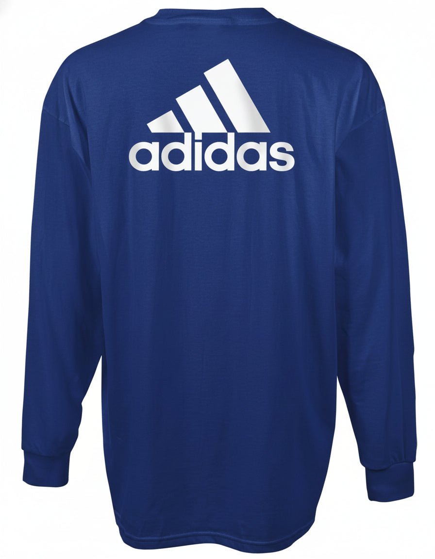 adidas Back Logo Long Sleeve Cotton Tee - Royal - Best Buy Soccer