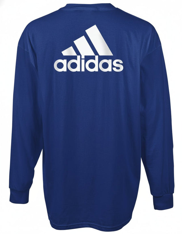 adidas Back Logo Long Sleeve Cotton Tee - Royal - Best Buy Soccer