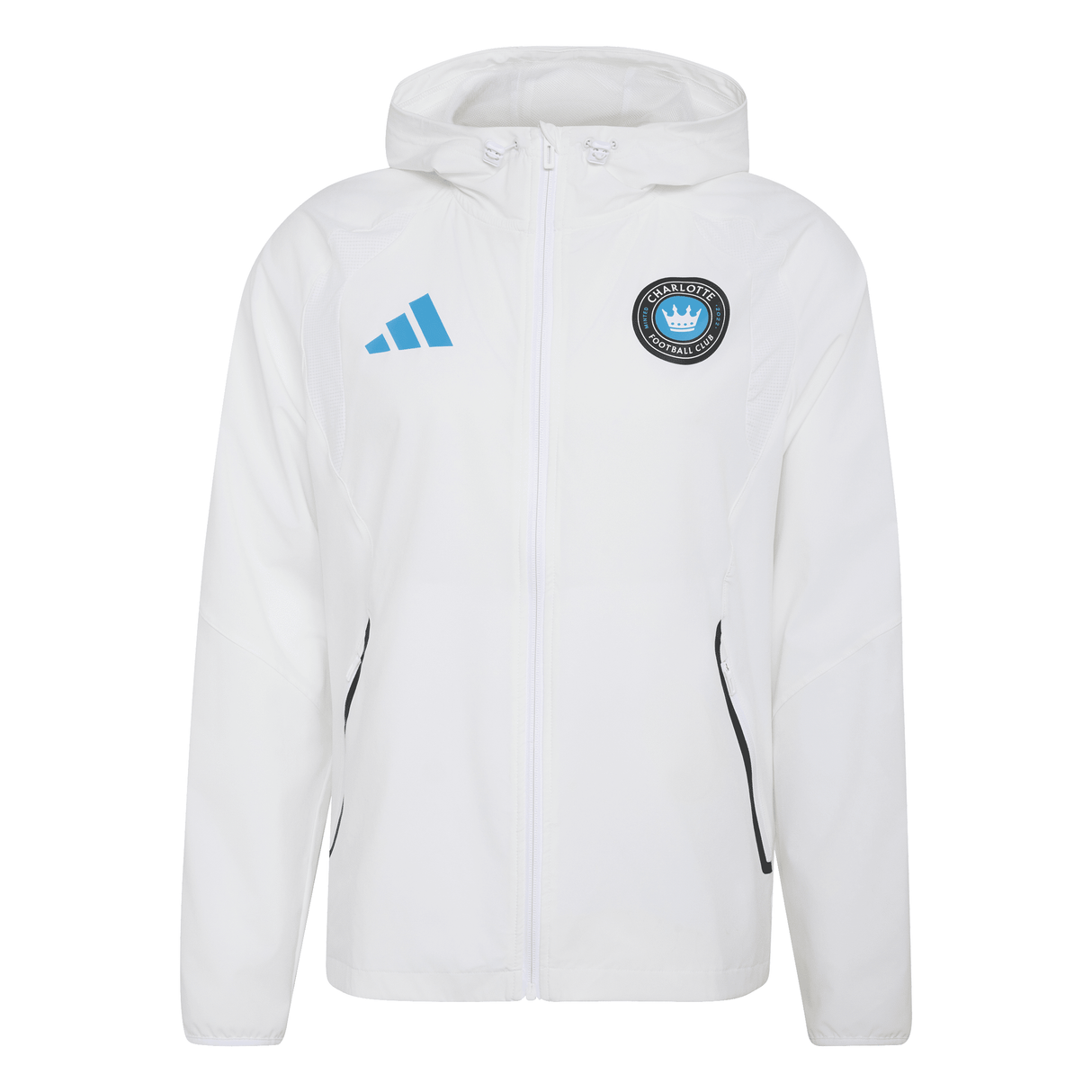 adidas Charlotte FC Tiro Travel Full Zip Men's Soccer Windbreaker - White/Blue - Best Buy Soccer