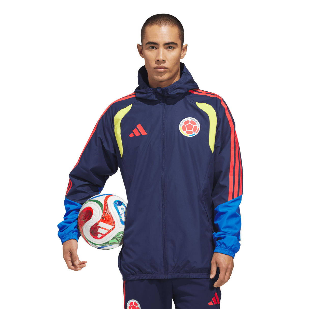 adidas Colombia 26 Tiro All Weather Men's Soccer Jacket - Blue - Best Buy Soccer