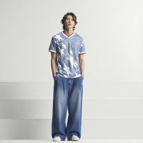 adidas Denim Graphic Soccer Jersey - White/Blue - Best Buy Soccer