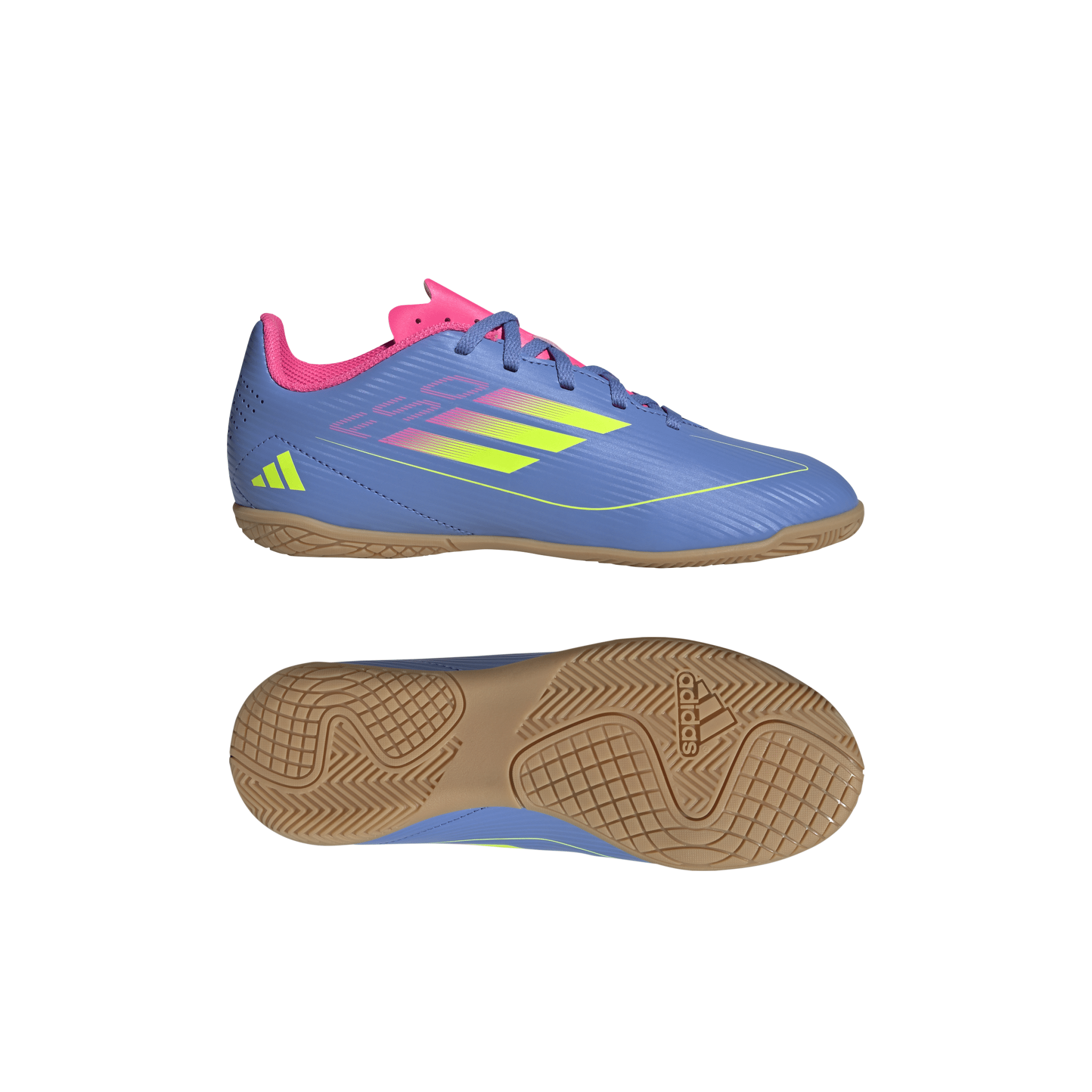 adidas F50 Club Indoor Boots Junior Blue/Lemon - Best Buy Soccer