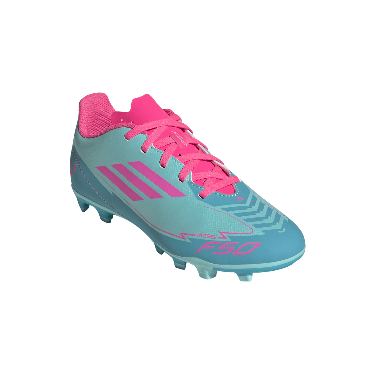 adidas F50 Club Messi Firm/Multi - Ground Boots Junior Aqua/Pink - Best Buy Soccer