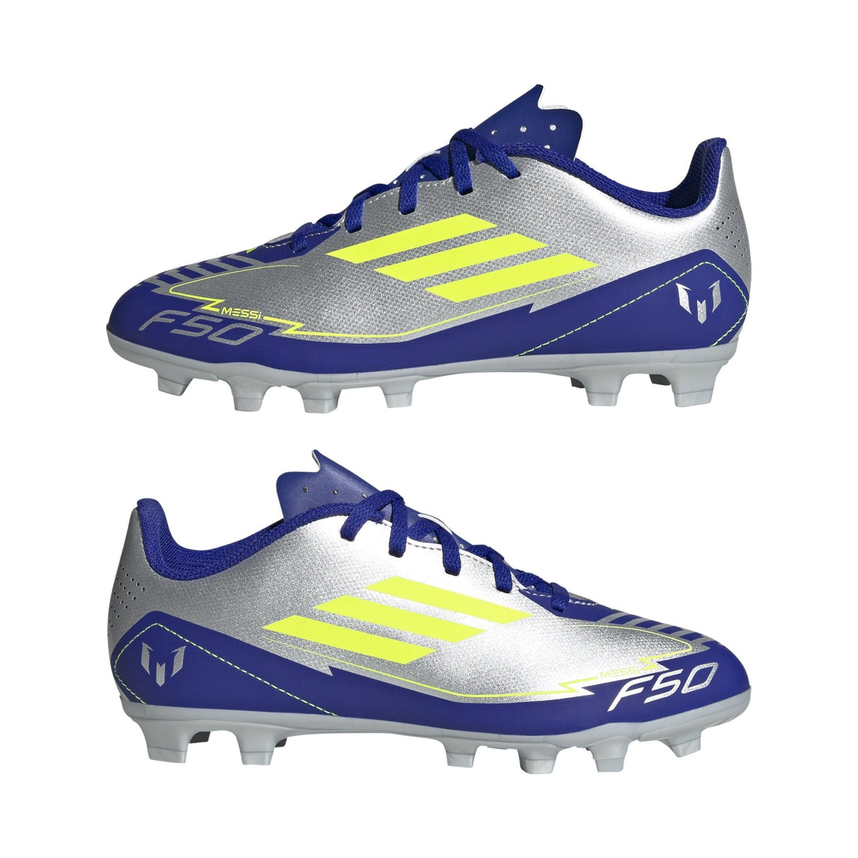 adidas F50 Club Messi Firm/Multi - Ground Boots Junior Silver - Best Buy Soccer