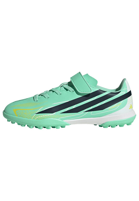 adidas F50 Hyperfast Club Hook And Loop TF Turf Youth Soccer Cleats - Mint/Navy/Lemon - Best Buy Soccer