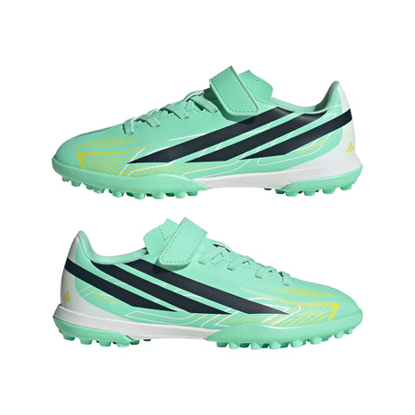 adidas F50 Hyperfast Club Hook And Loop TF Turf Youth Soccer Cleats - Mint/Navy/Lemon - Best Buy Soccer