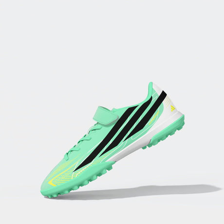 adidas F50 Hyperfast Club Hook And Loop TF Turf Youth Soccer Cleats - Mint/Navy/Lemon - Best Buy Soccer