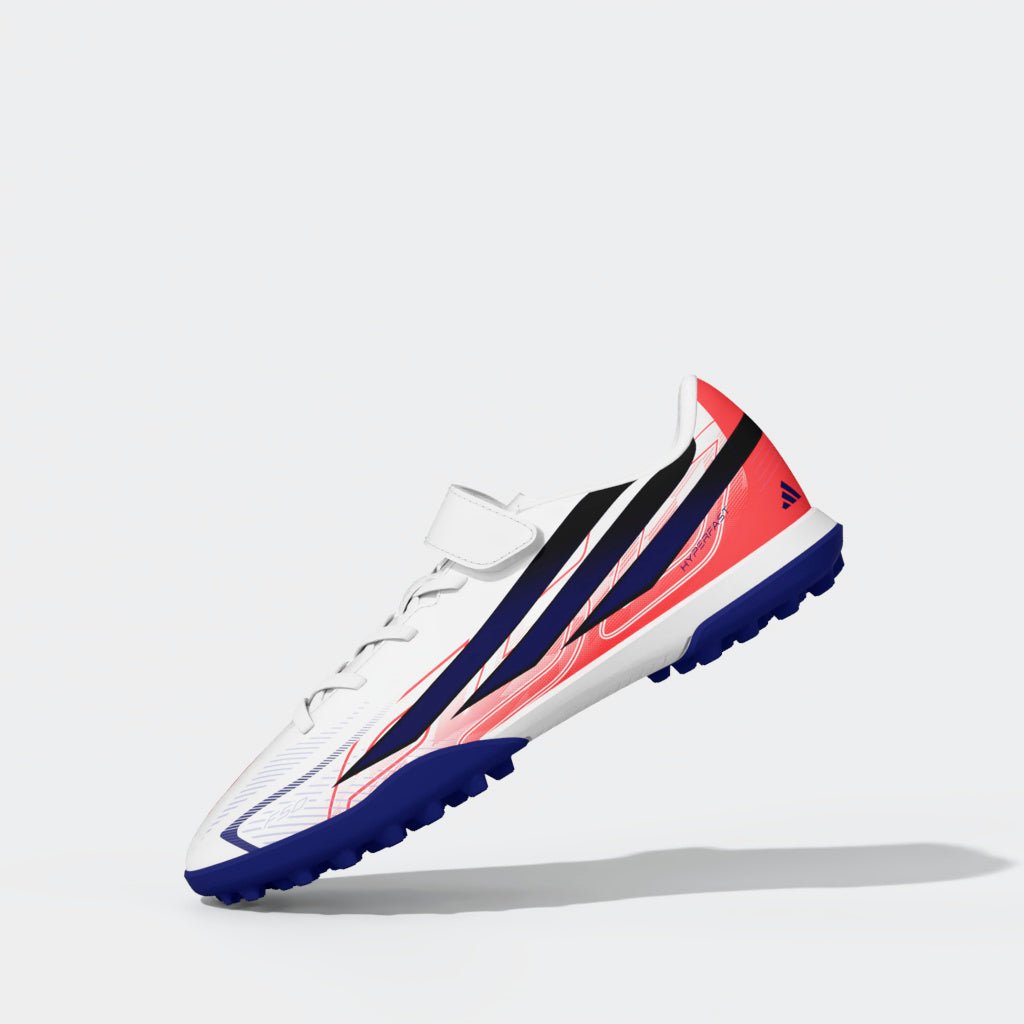 adidas F50 Hyperfast Club Hook & Loop Turf Youth Soccer Cleats - White/Purple - Best Buy Soccer