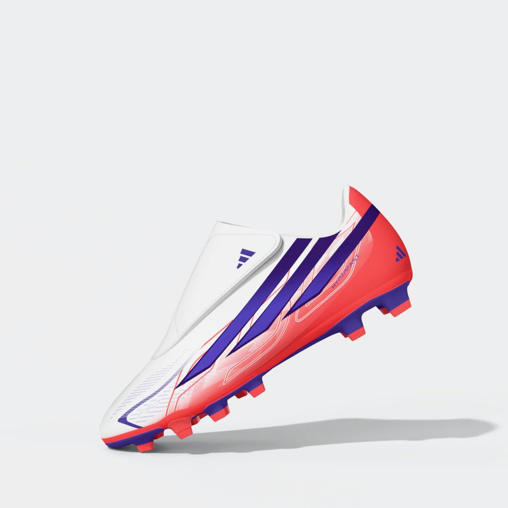 adidas F50 Hyperfast Club Velcro Firm Ground/Multi Ground Youth Soccer Cleats - White/Purple - Best Buy Soccer