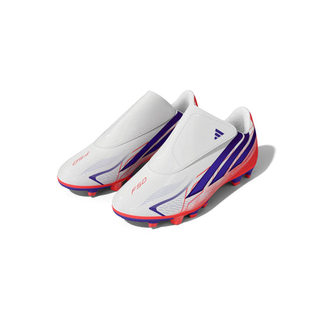 adidas F50 Hyperfast Club Velcro Firm Ground/Multi Ground Youth Soccer Cleats - White/Purple - Best Buy Soccer