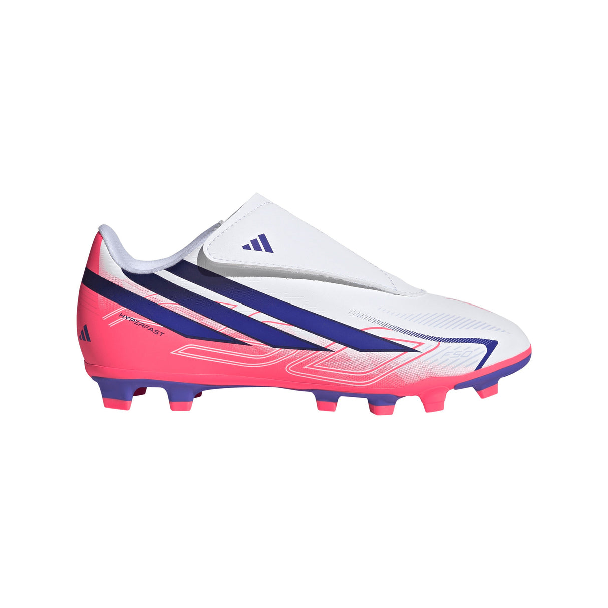 adidas F50 Hyperfast Club Velcro Firm Ground/Multi Ground Youth Soccer Cleats - White/Purple - Best Buy Soccer