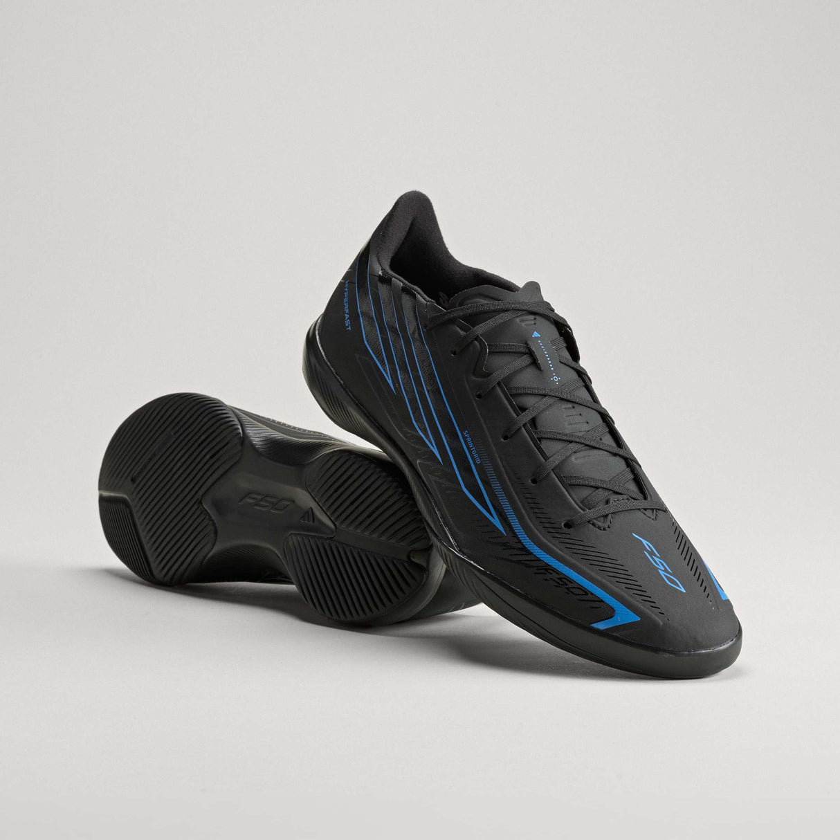 adidas F50 Hyperfast League Indoor Men's Soccer Shoes - Black/Black/Blue - Best Buy Soccer
