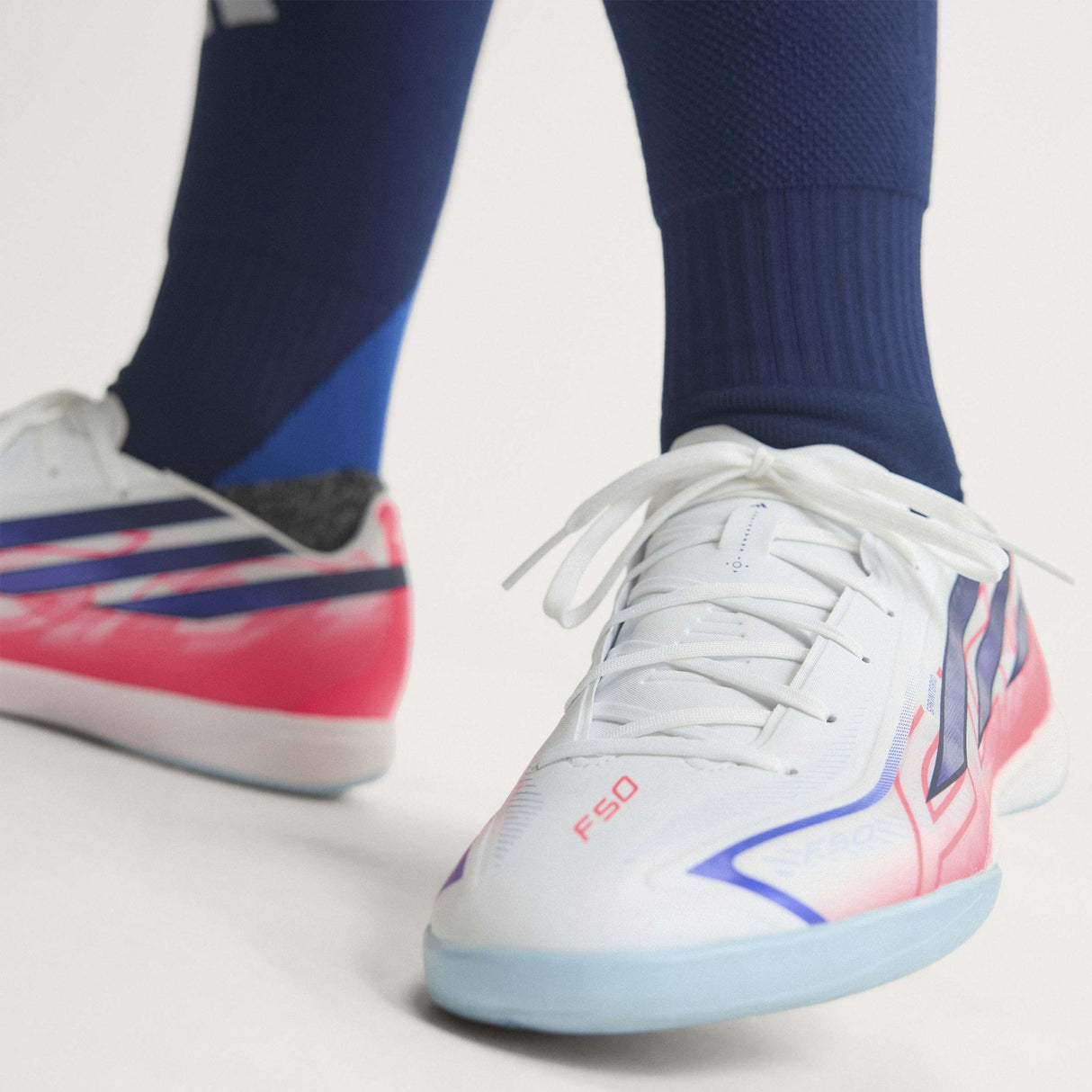 adidas F50 Hyperfast League Indoor Men's Soccer Shoes - White/Purple - Best Buy Soccer