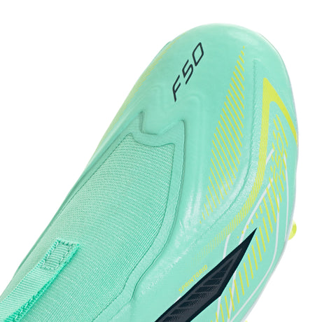 adidas F50 Hyperfast League Laceless FG Firm Ground Youth Soccer Cleats - Mint/Navy/Lemon - Best Buy Soccer