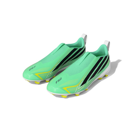 adidas F50 Hyperfast League Laceless FG Firm Ground Youth Soccer Cleats - Mint/Navy/Lemon - Best Buy Soccer