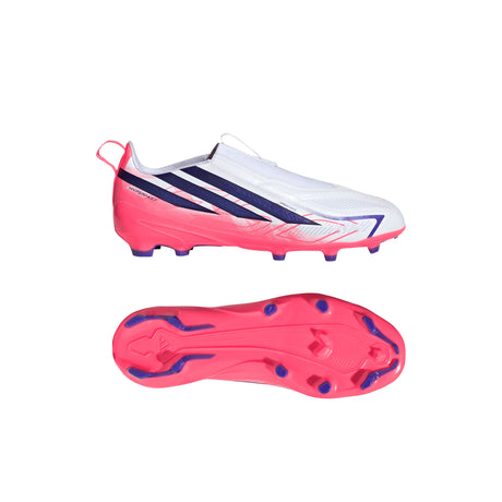 adidas F50 Hyperfast League Laceless Firm Ground Youth Soccer Cleats - White/Purple - Best Buy Soccer