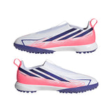 adidas F50 Hyperfast League Laceless Turf Youth Soccer Cleats - White/Purple - Best Buy Soccer