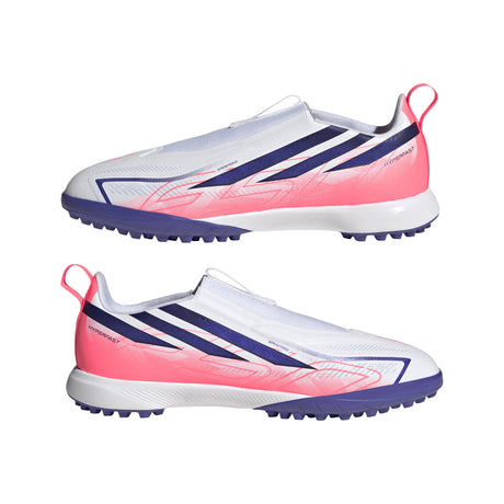 adidas F50 Hyperfast League Laceless Turf Youth Soccer Cleats - White/Purple - Best Buy Soccer
