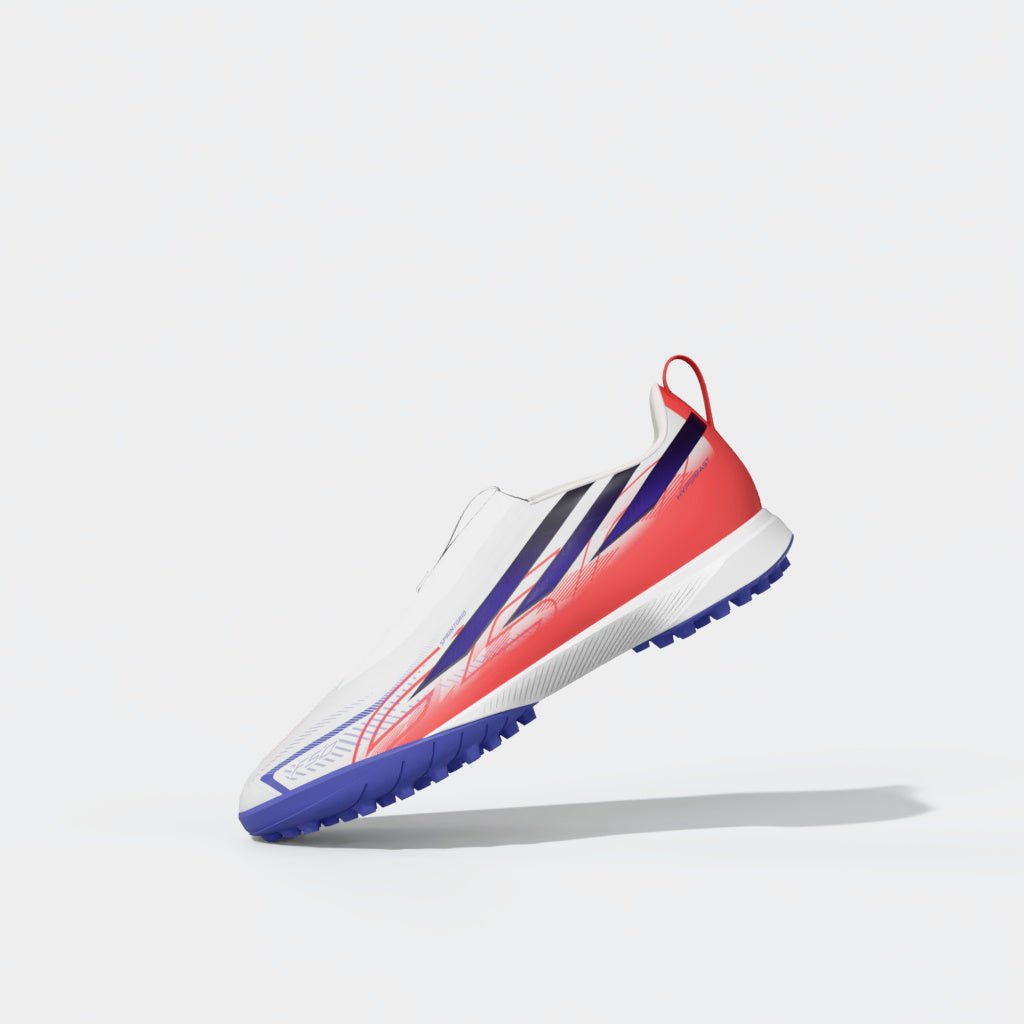 adidas F50 Hyperfast League Laceless Turf Youth Soccer Cleats - White/Purple - Best Buy Soccer
