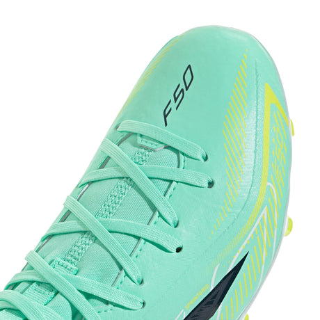 adidas F50 Hyperfast League Mid FG Firm Ground Youth Soccer Cleats - Mint/Navy/Lemon - Best Buy Soccer