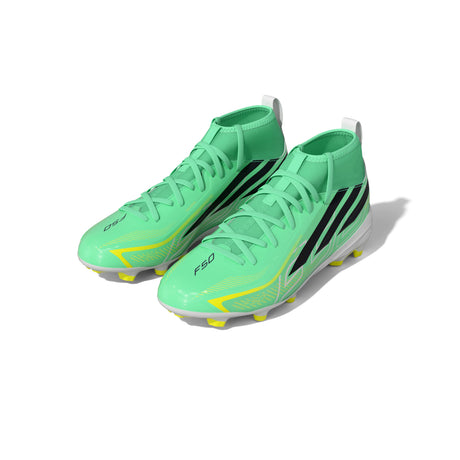 adidas F50 Hyperfast League Mid FG Firm Ground Youth Soccer Cleats - Mint/Navy/Lemon - Best Buy Soccer