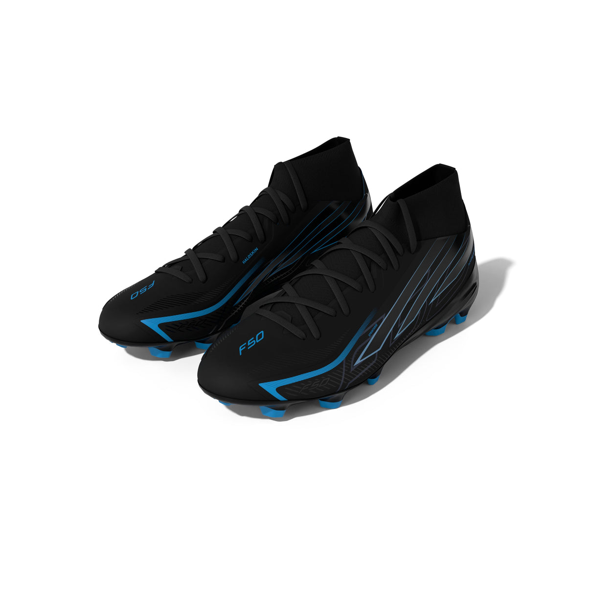 adidas F50 Hyperfast League Mid Firm Ground Men's Soccer Cleats - Black/Black/Blue - Best Buy Soccer