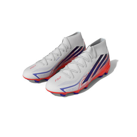 adidas F50 Hyperfast League Mid Firm Ground Men's Soccer Cleats - White/Purple - Best Buy Soccer