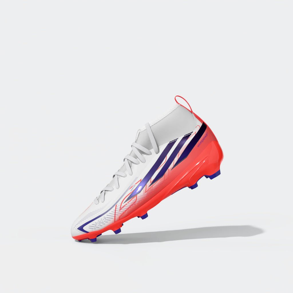 adidas F50 Hyperfast League Mid Firm Ground Youth Soccer Cleats - White/Purple - Best Buy Soccer