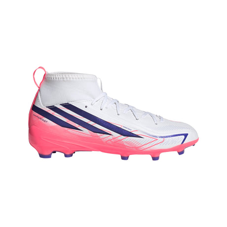 adidas F50 Hyperfast League Mid Firm Ground Youth Soccer Cleats - White/Purple - Best Buy Soccer