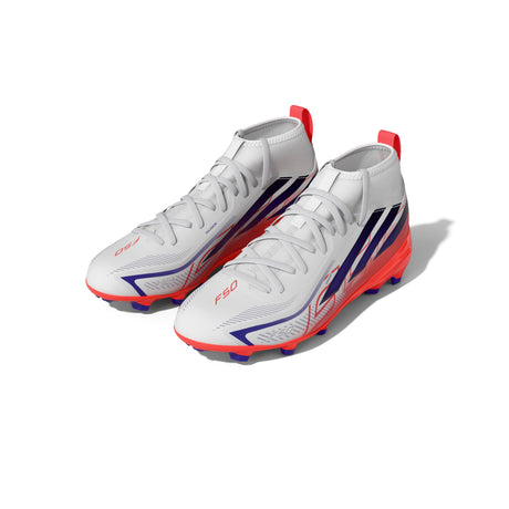 adidas F50 Hyperfast League Mid Firm Ground Youth Soccer Cleats - White/Purple - Best Buy Soccer